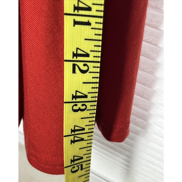 American Giant Flex Dress Medium Red Midi Stretch Knit Sleeveless Square Neck - Picture 9 of 12